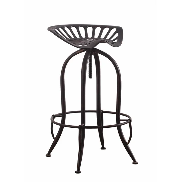 Splendid Tractor Seat Adjustable Metal Bar Height Stool Black