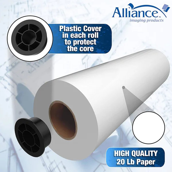 Alliance 30x22 x 500& Bond Engineering Rolls 20 lb - 92 Bright (2 Rolls)