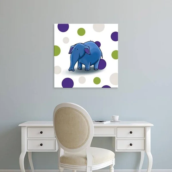 Easy Art Prints GraphINC's 'Elephant' Premium Canvas Art - 30 x 30 - Brazilian Barnwood Frame