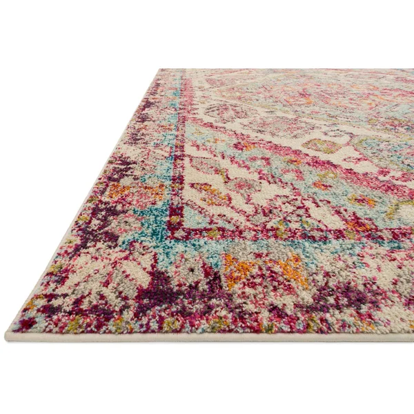 Loloi II Nadia NN-03 5&1x22 x 7&7x22 Aqua, Pink Rug