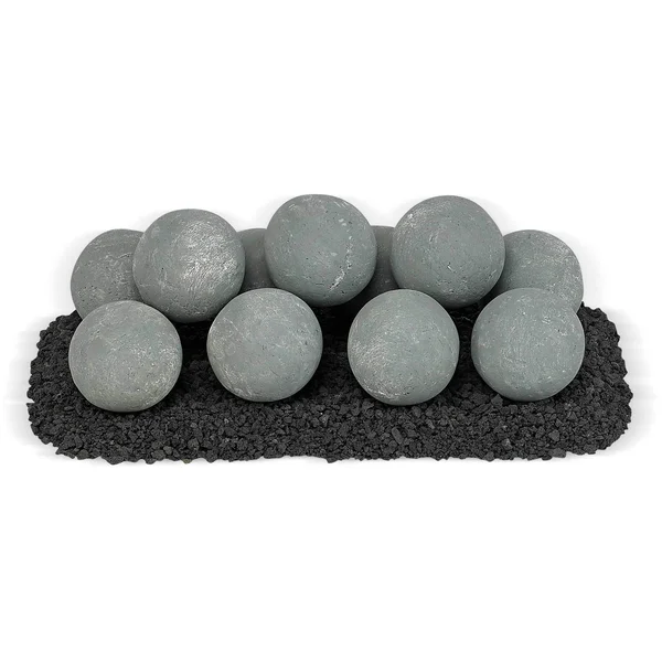 American Fireglass Uniform Lite Stone Ball Set - 36x22 Cottage White