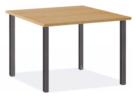 Room & Board, Modern Parsons Leg 40W 40D Square Table w/ 2x22 Leg, Maple Top w/ Natural Steel Base