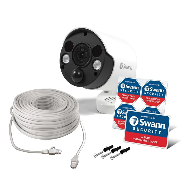 Swann Wired PIR Bullet Security Camera & Spotlight - 4K Ultra HD Surveillance Cam 885MSFB