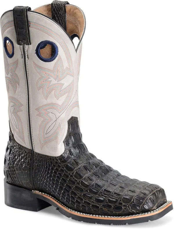 Double H Men's Chocolate Caiman Print Work Boots - Steel Toe