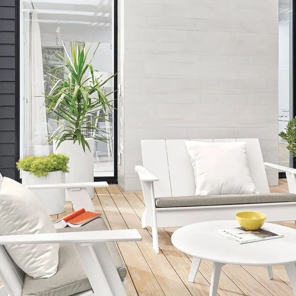 Room & Board - Modern Nova Round Outdoor Coffee Table in Blue 30 Diameter 13H in Recycled Acrylic/Plastic
