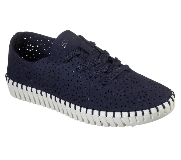 Skechers Women's Sepulveda Blvd Floral Maze Sneaker, Navy