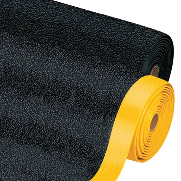 Box Partners MAT256BY 2 Foot x 10 Foot Black-Yellow Premium Anti-Fatigue Mat
