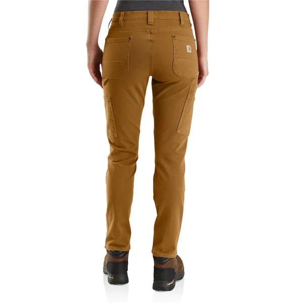 Carhartt Women's Straight Fit Twill Double Front Pant - 12 Tall - Carhartt Brown
