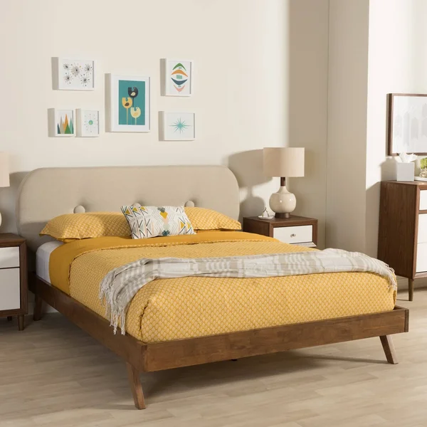 Carson Carrington Floro Mid-Century Platform Bed (Grey - King)