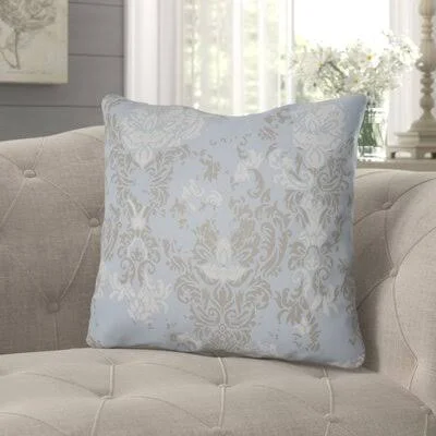 Lark Manor Chapelle Throw Pillow Size: 18x22 H x 18x22 W x 4x22 D, Color: Light Blue/Grey