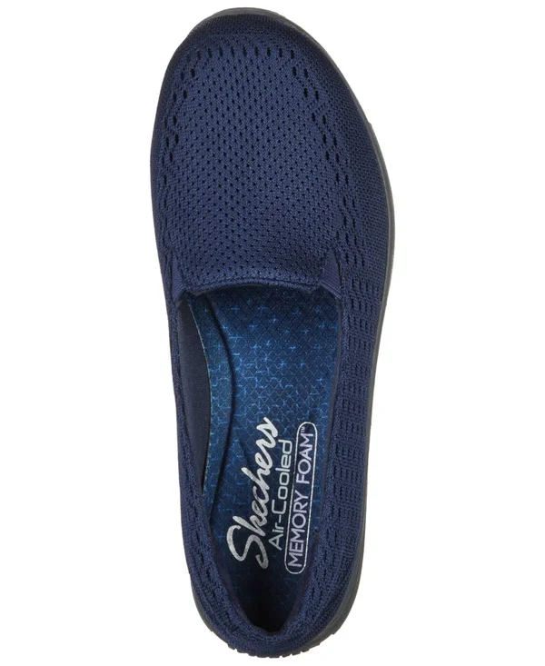 Skechers Women's Relaxed Fit Reggae Fest Pillows Slip-On, Navy