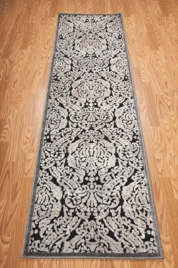 Nourison Graphic Illusions GIL09 Black Area Rug 5&3x22 x 7&5x22
