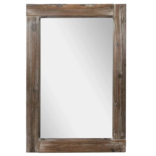 Barnyard Designs Decorative Long Wall Hanging Mirror Rustic Vintage Farmhouse Distressed Wood Mirror Wall Decor 36'x 24â€