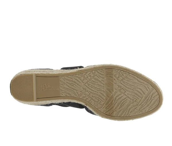 LifeStride Women's Keaton Espadrille Wedge, Navy Solid Canvas