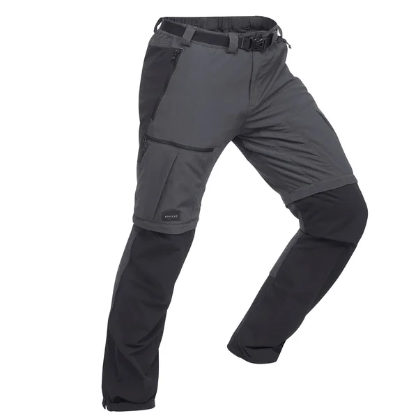 Forclaz Men's Trek 500 - Convertible Hiking Pants in Carbon Gray, Size W42 L34