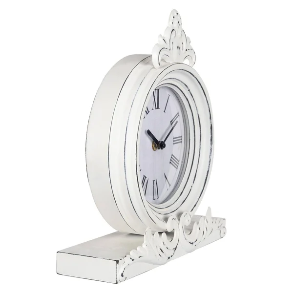 Vintage Look White Distressed Table Clock (383234)