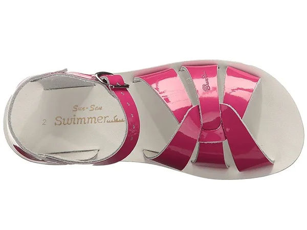 Salt Water Sandals by Hoy Shoe Sun-San Swimmer, Shiny Fuchsia, 6 M US Toddler