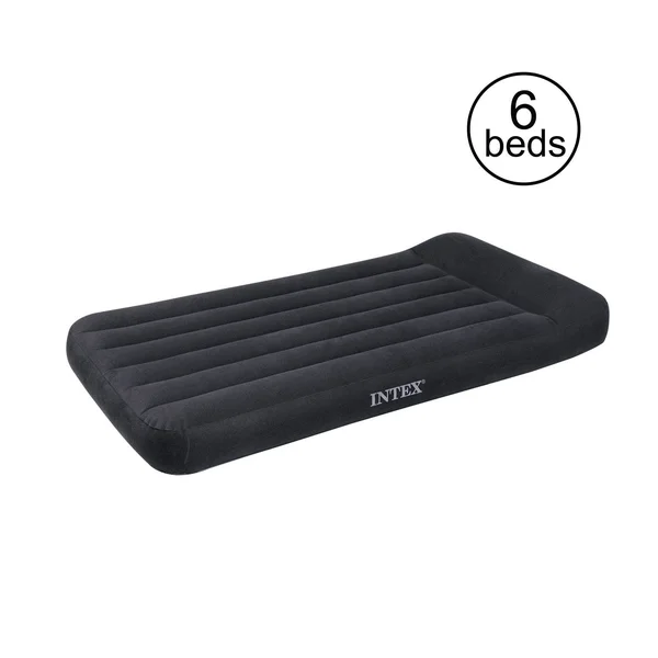 Intex Twin Classic Pillow Rest Air Mattress Bed with Built in Pump (6 Pack)