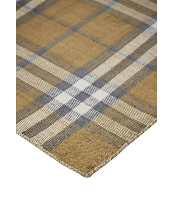 Jens Gold Hand Woven Area Rug 5' x 8' - 100% Polyester, Gold