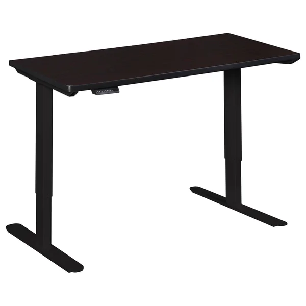 Regency Esteem 66x22 Height Adjustable Power Desk- Mocha Walnut