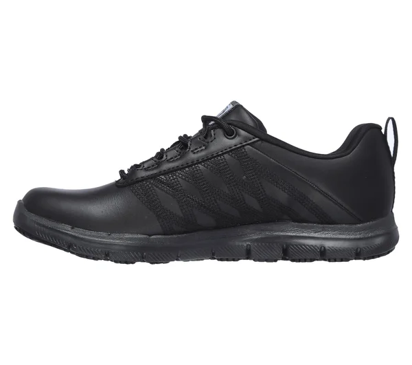Skechers Women's Work Relaxed Fit Ghenter Follans SR Sneaker, Black