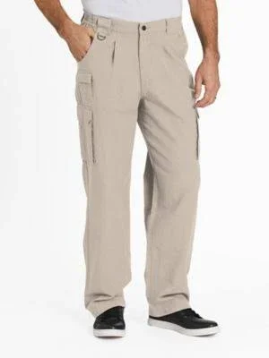 Scandia Woods Men's Relaxed-Fit Side-Elastic Cargo Pants - Stone Grey 56 S