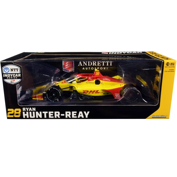 Dallara IndyCar #28 Ryan Hunter-Reay DHL Andretti Autosport NTT IndyCar Series (2020) 1/18 Diecast Model Greenlight, 10.5 x 4.5 x 2.5 in