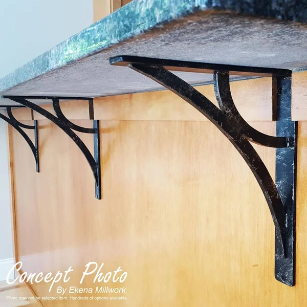 Ashford Wrought Iron Bracket Antiqued Brass 1 1/2x22W x 12x22D x 15x22H - (Single Center brace)