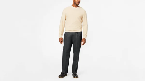 Dockers Signature Khakis - Pleated, Relaxed Fit Pants, Men's, Grey 35 x 32