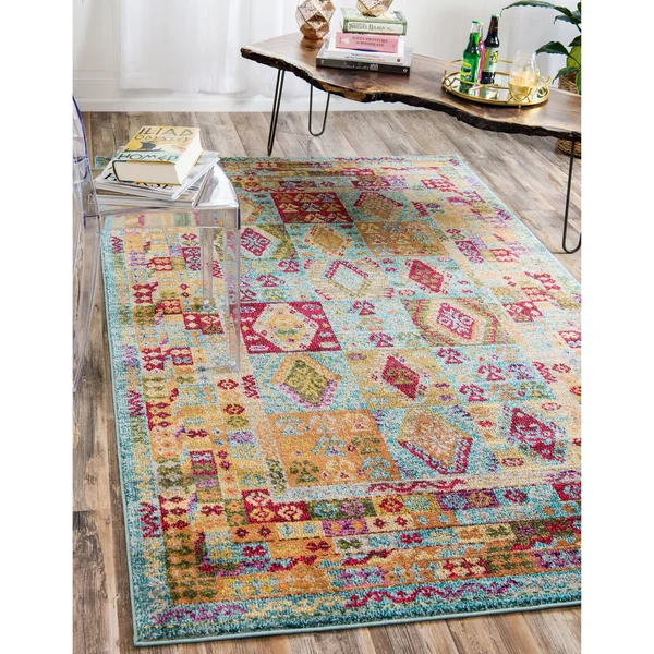 Unique Loom Lassen Sedona Area Rug - 3& 3 x 5& 3 (Light Blue)