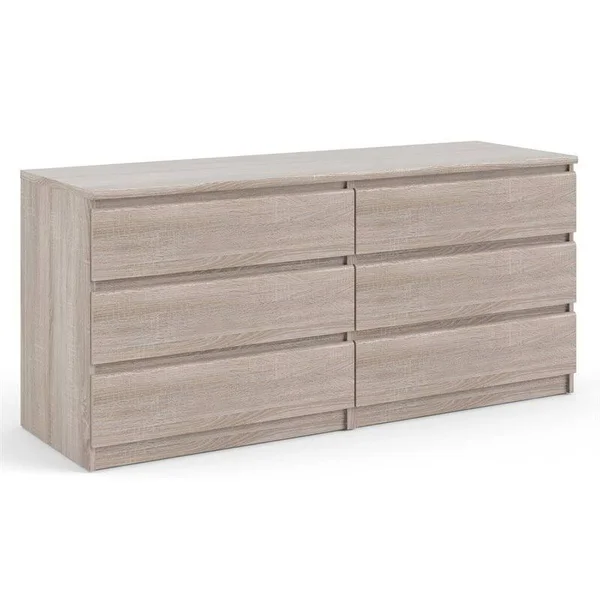2pc Dresser Set with 1 Double Dresser and 1 Chest in Truffle