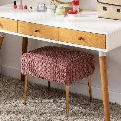 Damarion 18.5x22 Wide Velvet Rectangle Standard Ottoman Willa Arlo Interiors Fabric: Pink