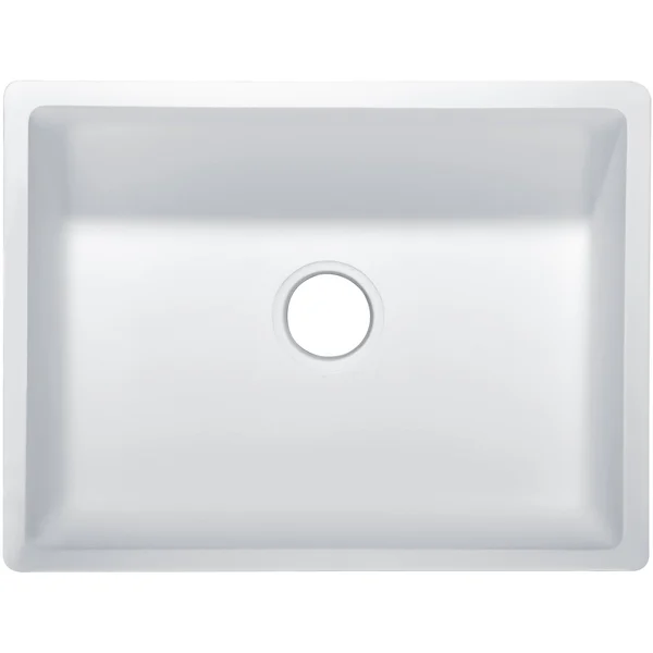 Anzzi K-AZ221-1A Roine Farmhouse Reversible Apron Front Man Made Stone 24 in. Single Basin Kitchen Sink in White