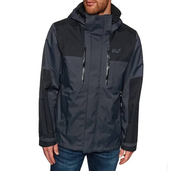 Jack Wolfskin Jasper Flex Grey, Mens Casual Jacket, Size XXXL - Color Ebony