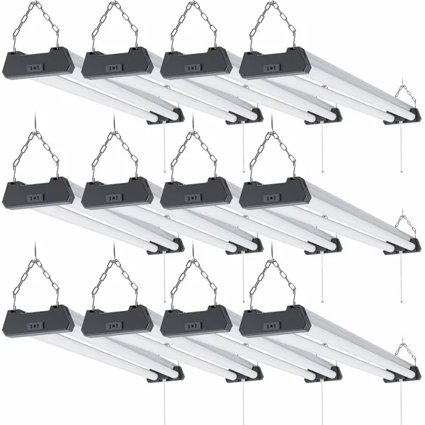 Sunco Lighting LED Shop Light - Industrial, Frosted, 12 Pack, 5000K