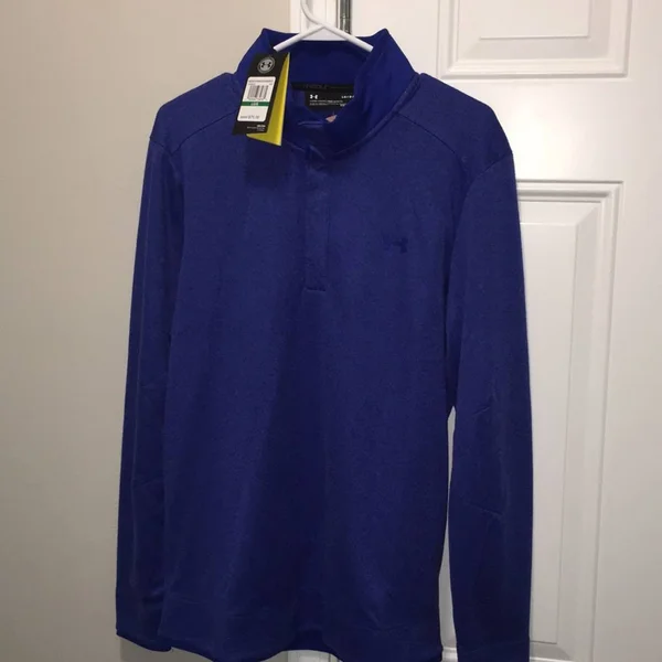 Under Armour Men's Storm Sweaterfleece Heather Snap Mock - Blue - LG