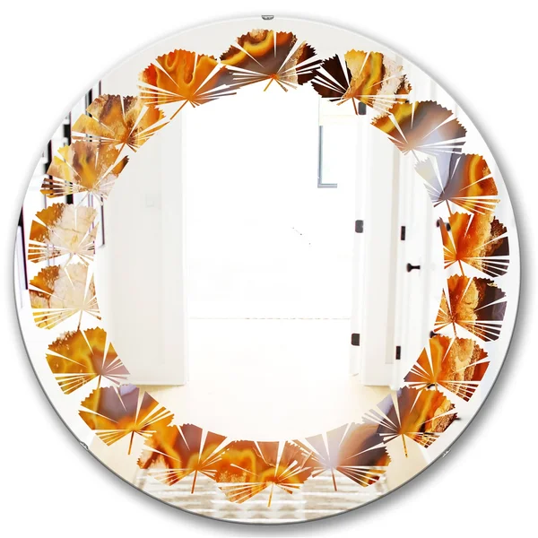 Designart 24-in L x 24-in W Round Gold Polished Wall Mirror - MIR16727-C3-C24