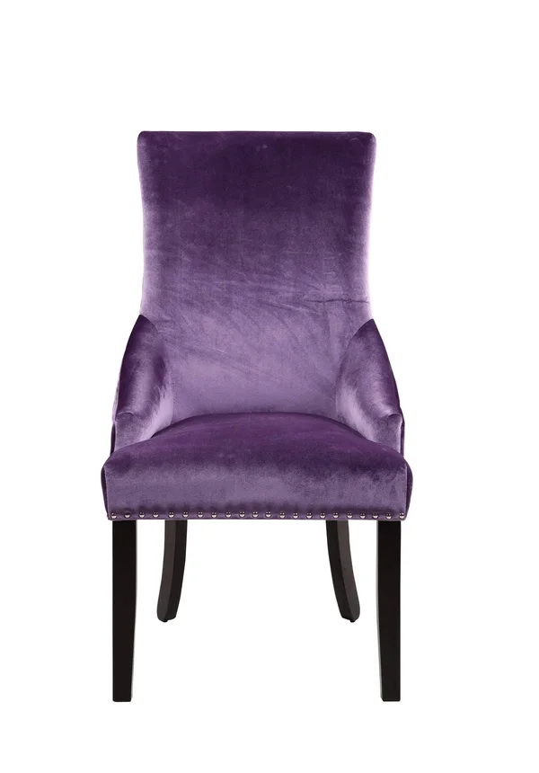 Iconic Home Machla Dining Chair Velvet Upholstered (Set of 2) Grey