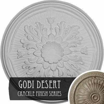 15 3/4x22OD x 5/8x22P Luton Ceiling Medallion (Fits Canopies Up to 1 1/8x22) - Hand-Painted Gobi Desert Crackle