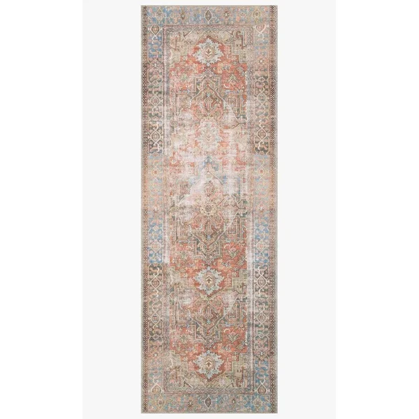 Alexander Home Tremezzina Printed Boho Distressed Rug - 2&3x22 x 3&9x22