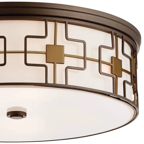 Minka Lavery 20-in Dark Brushed Bronze with Aged Brass LED Flush Mount Light - 1846-104-L