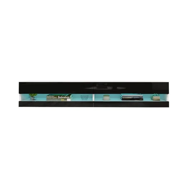 Vigo 180 Wall-Mount Floating 71-In. TV Stand w/ 16-Color LED (Black)