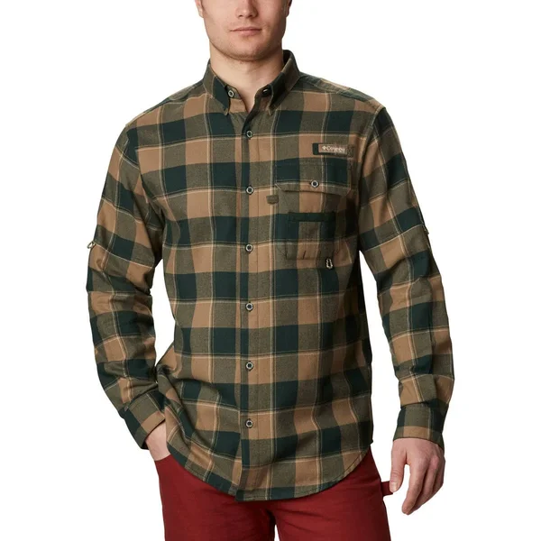 Columbia Men's Sharptail Flannel (XL Spruce Chunky Plaid)