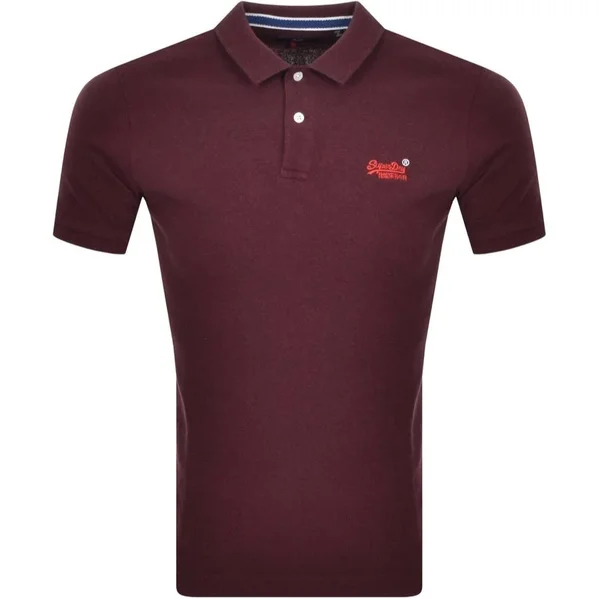 Superdry Organic Cotton Classic Pique Polo Shirt - Red - Polo Shirts