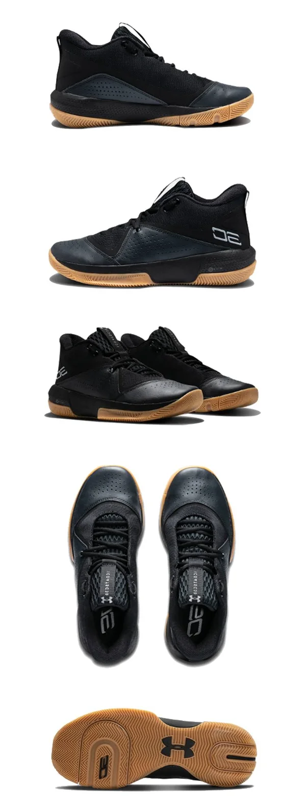 Under Armour Adult SC 3Zer0 IV Basketball Shoes - Black - 11/12.5