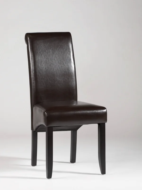 Chintaly Rolled Back Parson Chair - Set of 2 - Brown