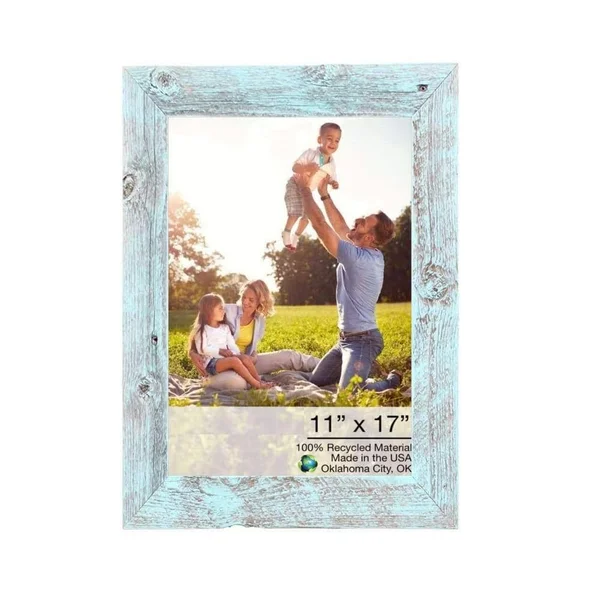Pier 1 Rustic Picture Frame Blue 12x22 x 13x22, Wood