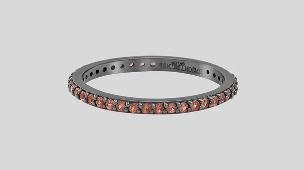 The Sapphire Eternity Band Ring in Black Gold w/ Orange Sapphires, No閙ie Fine Jewelry, Handcrafted for Life&s Every Moment