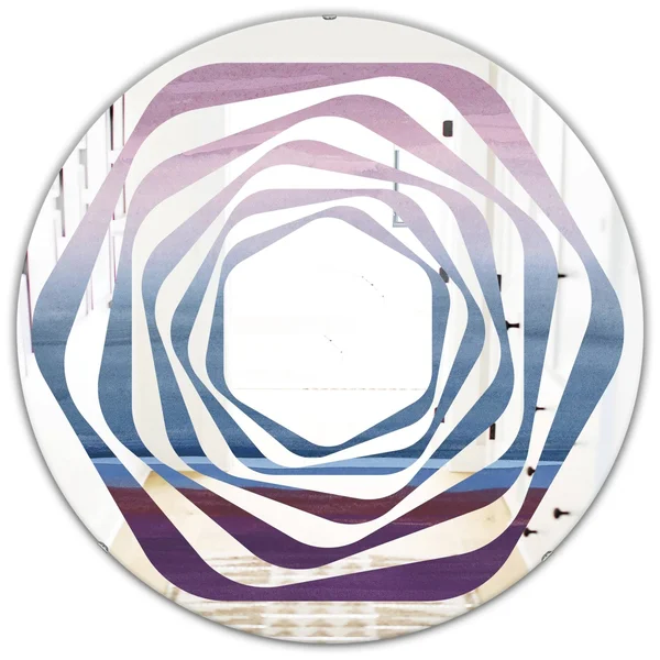 Designart 24-in L x 24-in W Round Purple Polished Wall Mirror, MIR30053-C6-C24