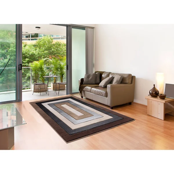 MDA Home Orelsi Burgundy/Gray Polypropylene Area Rug - 8&7x22 x 11&11x22